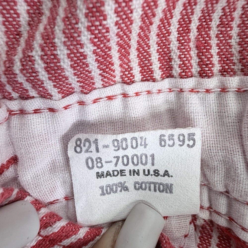Vintage OshKosh B'Gosh Red & White Pinstripe Overalls The Genuine Article USA 4T - Picture 7 of 7
